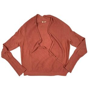 MOTH by Anthropologie Women's Coral Open Front Knit Cardigan Sweater Size M‎